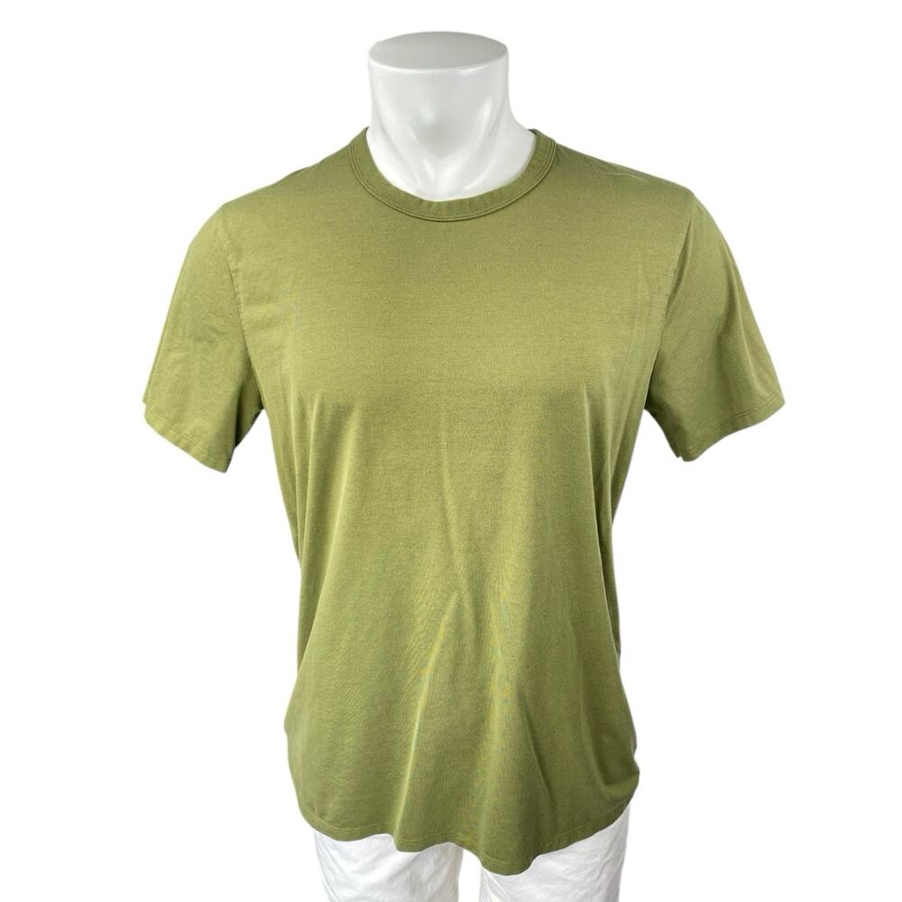 Lululemon Men's Green Short Sleeve Crew Neck Basic Cotton T Shirt Tee Top Size L